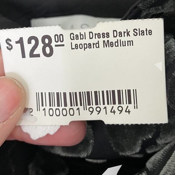 ASTR the Label Gabi Dress Dark Slate Leopard Size Medium NWT - Picture 3 of 7